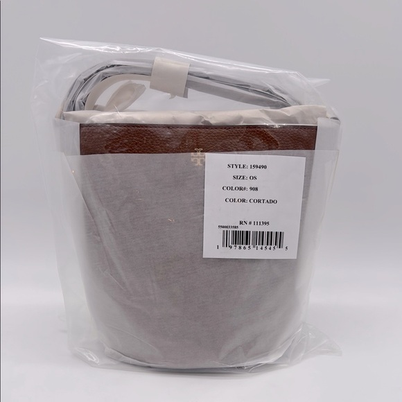 Tory Burch Leather Blake Bucket Bag Cortado - Picture 10 of 12